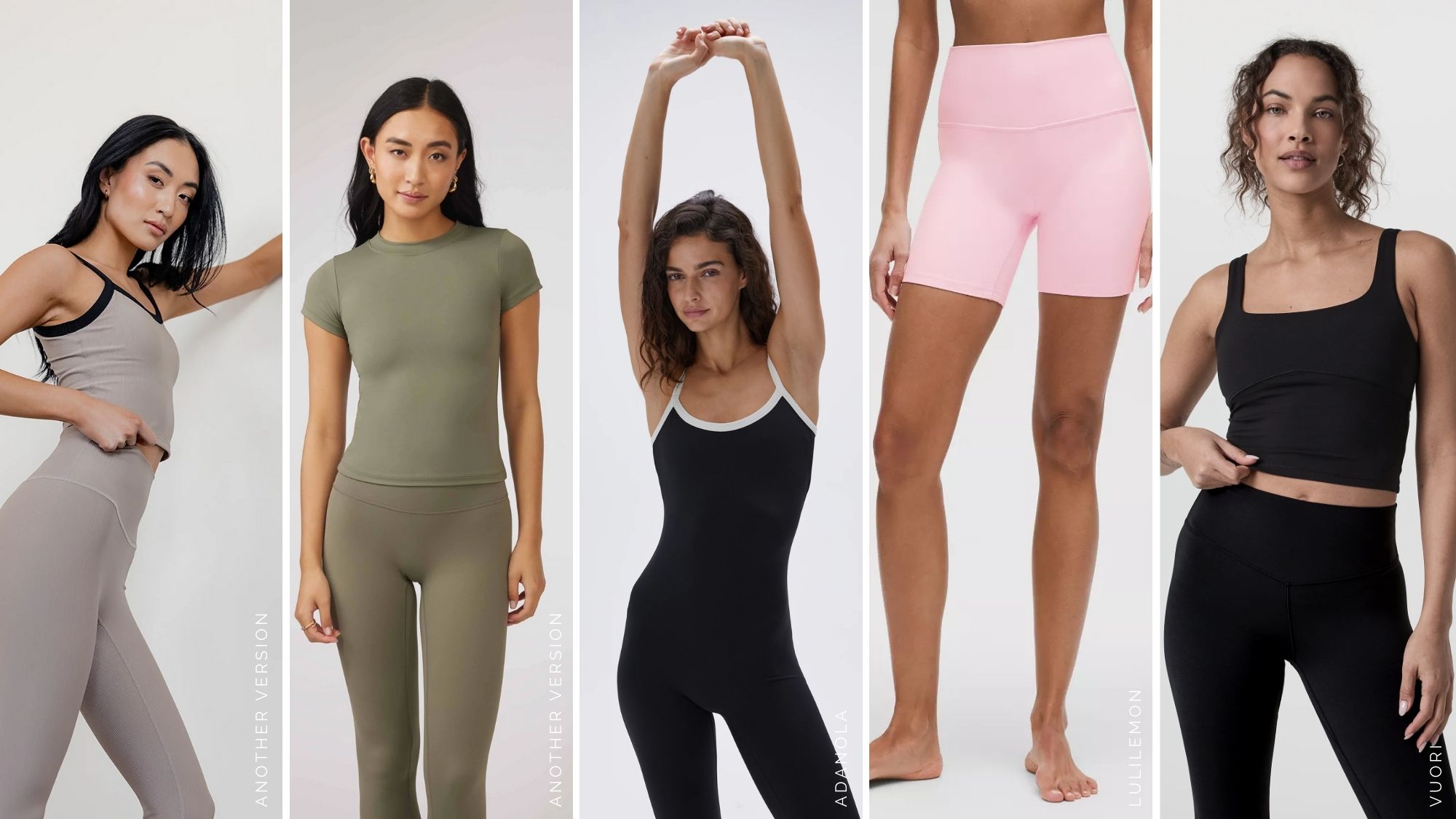 composite of models in the best hiking outfit pieces