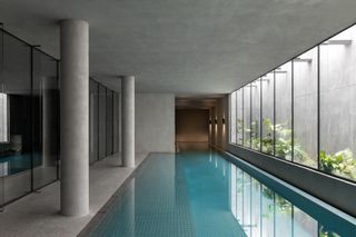 Basement lap pool at Hideaway House, Melbourne, by Cera Stribley