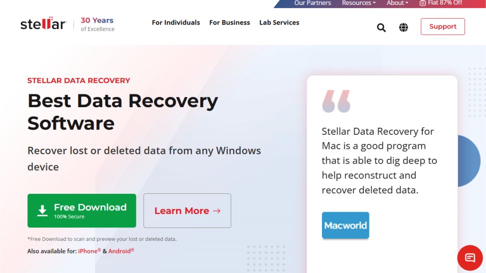 Stellar Photo Recovery website screenshot (July 2025).