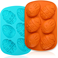 4. Webake Easter Egg Moulds Silicone Large 2 Pcs 9cm RRP: £10.99 Another highly rated silicone mould by Webake. These moulds are great for making mini Easter eggs - particularly for children as they have a Easter bunny and floral pattern design. Rated 5 stars by over 80% of Amazon shoppers.