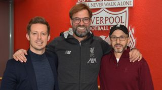 Michael Edwards, Jurgen Klopp and Mike Gordon, Liverpool, December 2019