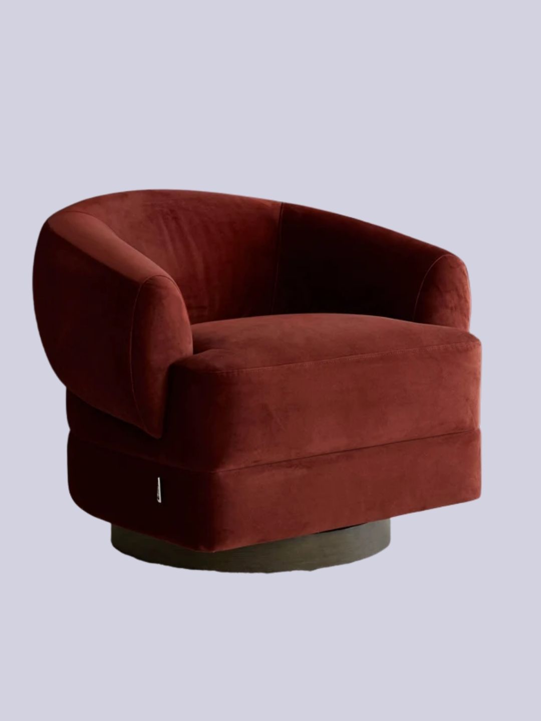 Danetti, Callan Toffee Red Velvet Swivel Accent Chair