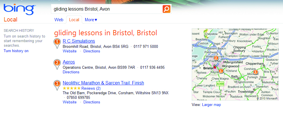Bing's also been a big investor in maps and local search