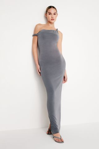 Sandwashed Jersey Maxi Dress | Carbon003