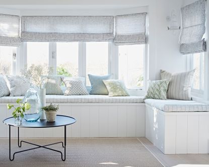 Living room corner with window seat