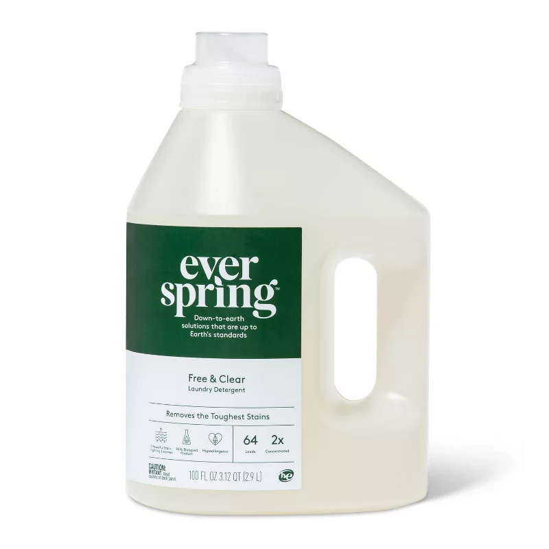 Free & Clear Liquid Laundry Detergent - 100 Fl Oz - Everspring™