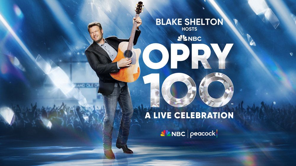 Key art featuring Blake Shelton for Opry 100: A Live Celebration