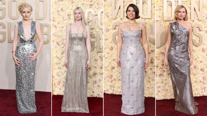 Celebrities in the silver trend at the 2024 golden globes