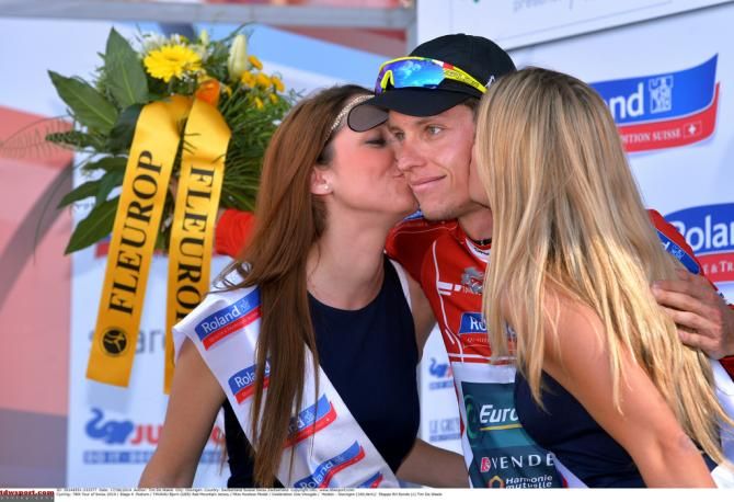 Bj&ouml;rn Thurau (Europcar) celebrates another visit to the podium