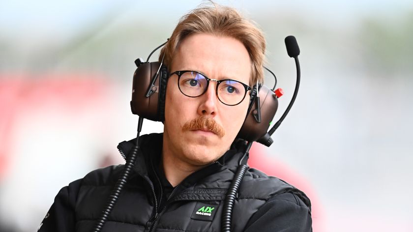 AIX Racing team member looks on during Formula 2 testing at Circuit de Barcelona-Catalunya ahead of F1 testing in Bahrain 