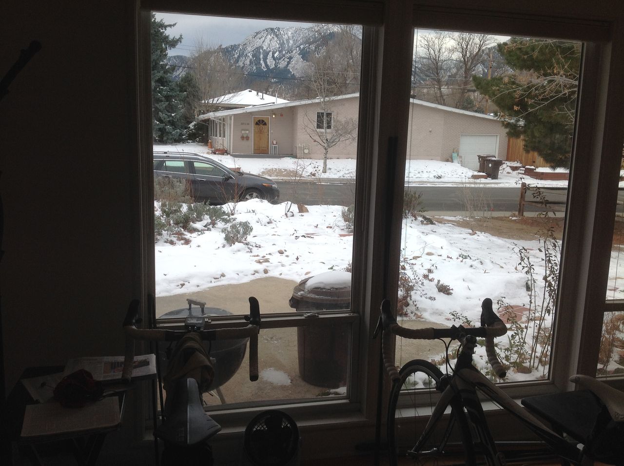 The view from the window during Mara Abbott's interval training