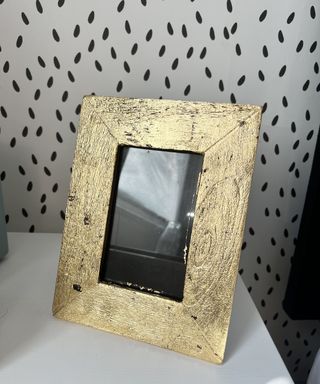 wooden gold photo frame with metallic gold leaf
