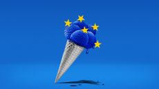 Ice cream cone with EU flag stars