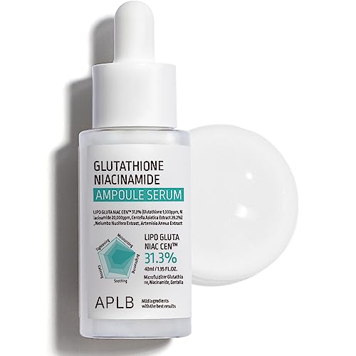 Aplb Glutathione Niacinamide Ampoule Serum | Lipo Gluta Niac Cen™ 31.3% 1.35 Fl.oz/korean Skincare, Long Lasting Moisturizing, Improve Skin Elasticity, Revitalize for Gentle and Improve Skin Texture