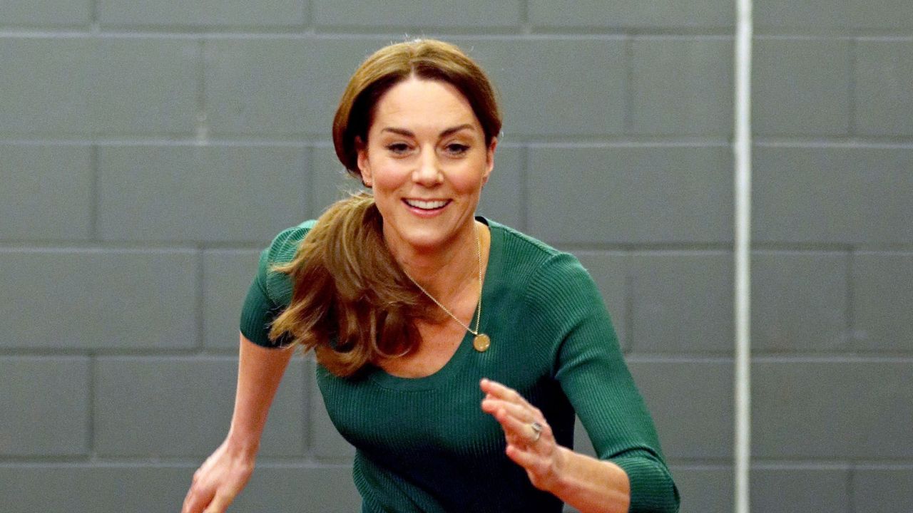 M&amp;S, Catherine, Duchess of Cambridge is seen running during a SportsAid Stars event at the London Stadium in Stratford on February 26, 2020