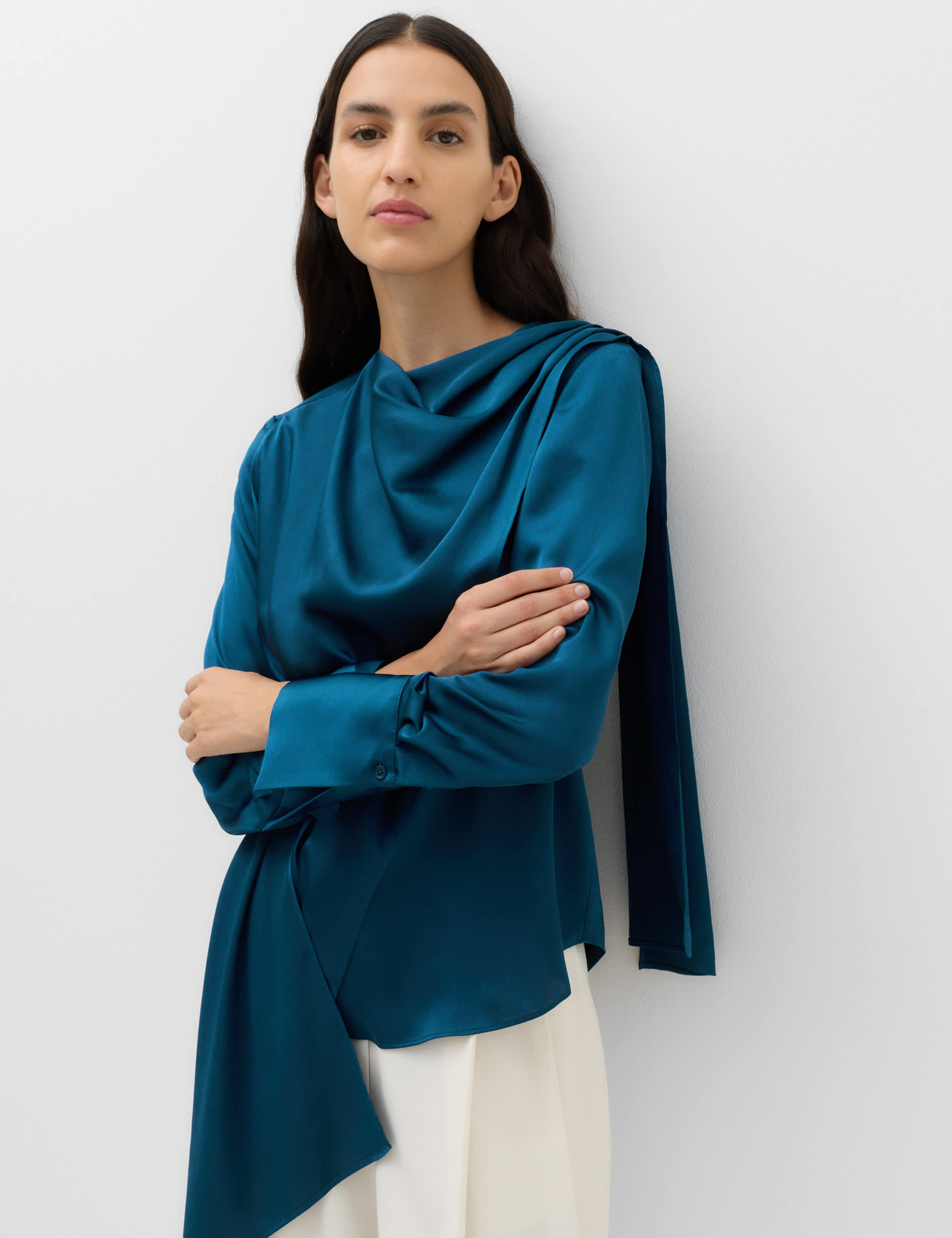 Satin Cowl Neck Top