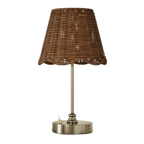 Wicker Scallop Rechargeable Table Lamp