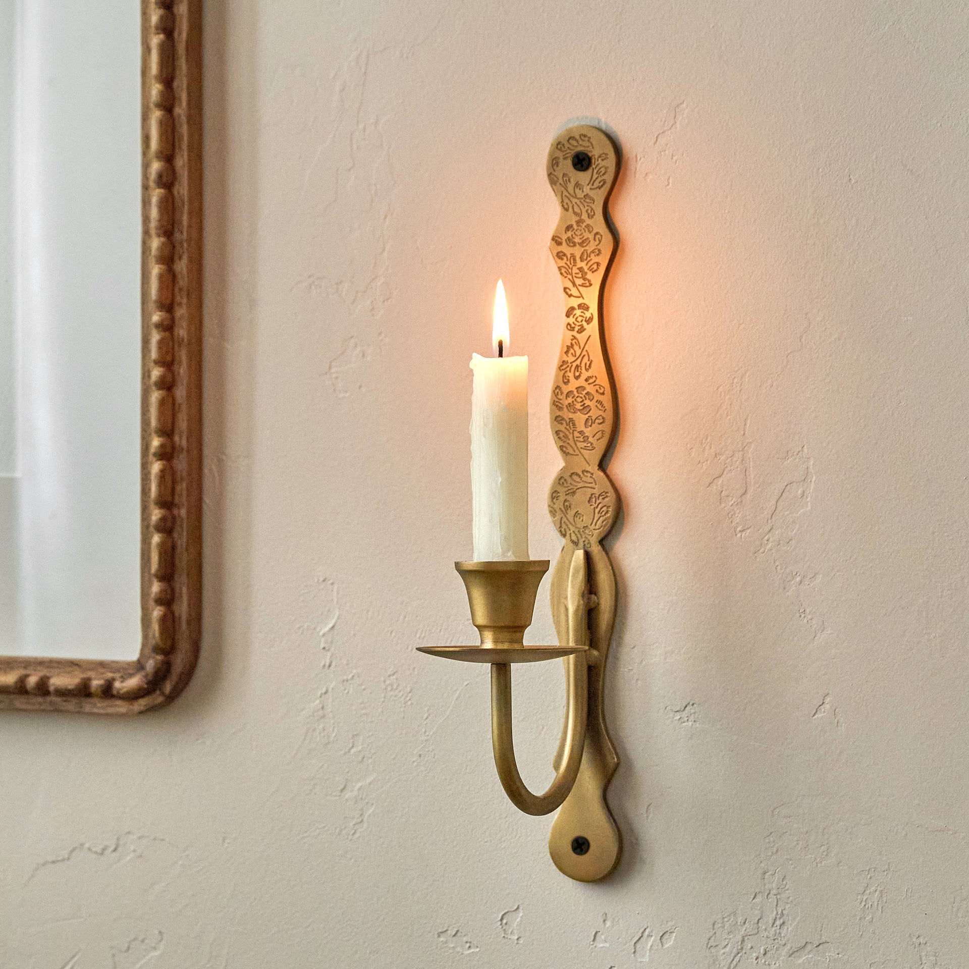 Mia Etched Brass Wall Sconce