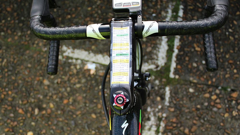 Good thing Sagan runs a long Zipp SL Sprint stem