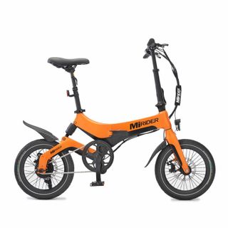 A bright orange Mirider One with a nifty little rear triangle and mudguard