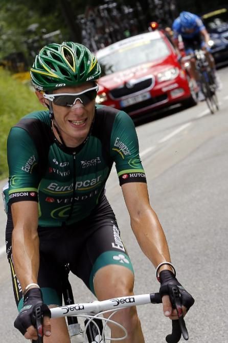 Pierre Rolland (Europcar) went after mountains points but then faded from the breakaway