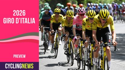 Visma-Lease a Bike lead the peloton at the Giro d'Italia