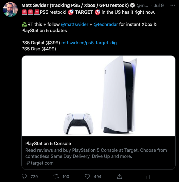 ps5 restock twitter