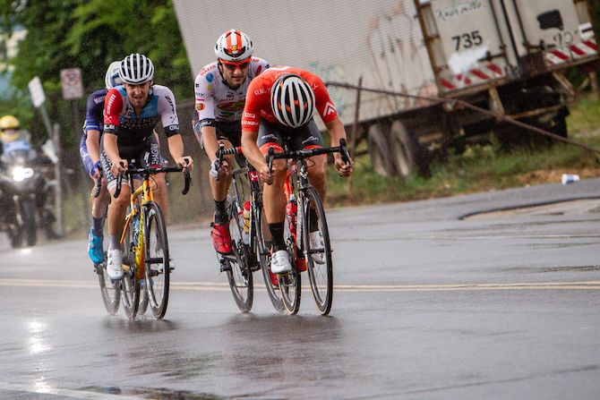 Robin Carpenter (Rally) drives the break during the US Pro Road Race National Championships on June 24, 2018 in Knoxville, Tennessee