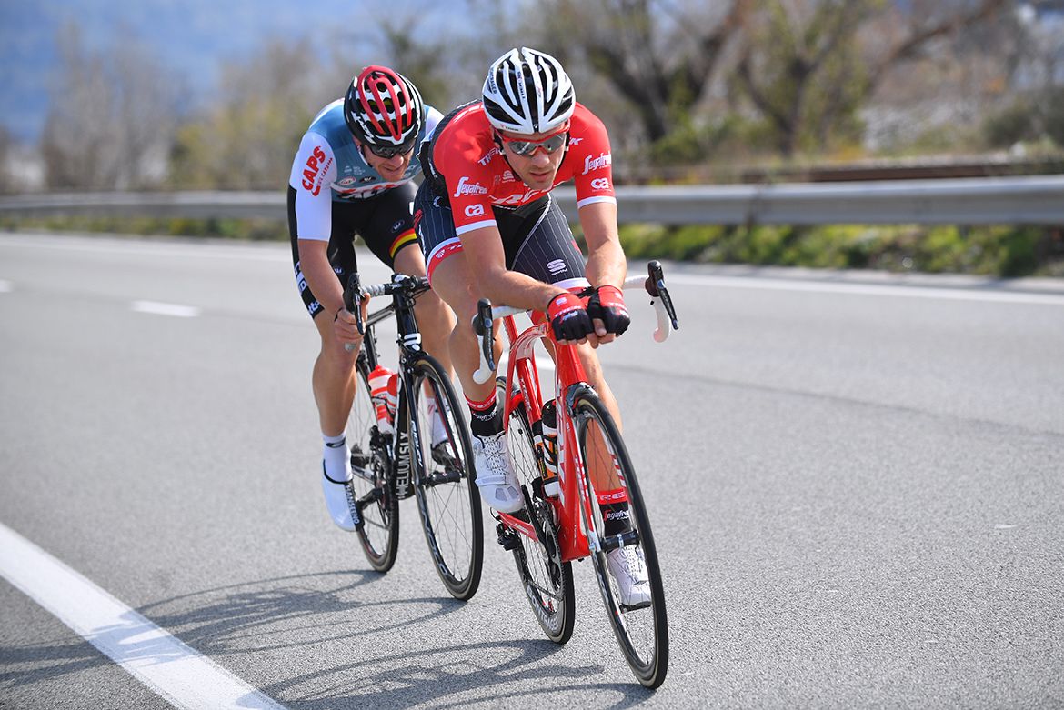 Adam Hansen and Edward Theuns on the attack on the eighth and final stage of Paris-Nice