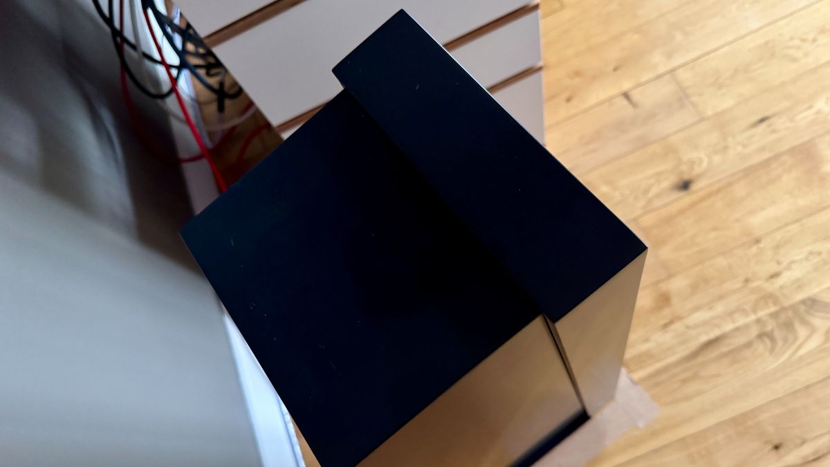 Top-down image of the trapezoid-shaped Ruark Audio Talisman-R floorstanding speaker