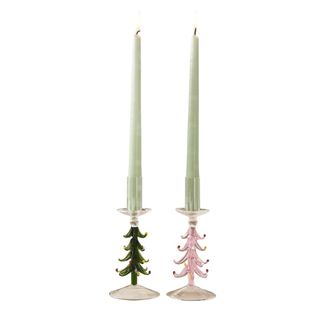 Holiday Tree Borosilicate Glass Candle Holder