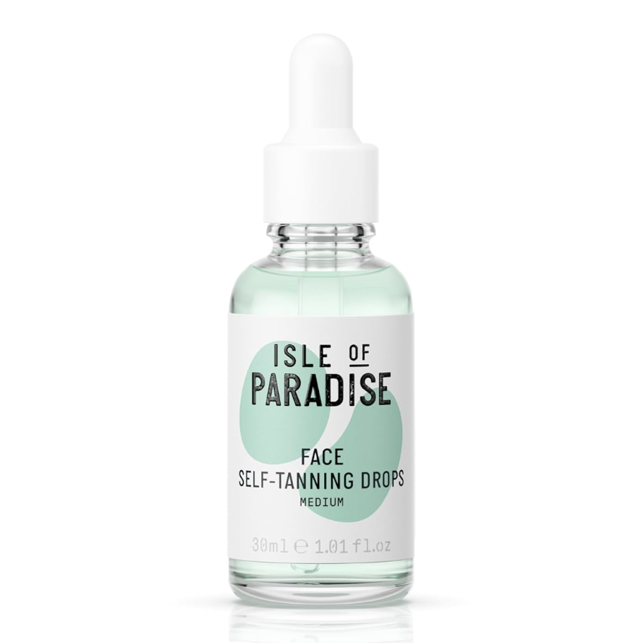 Isle of Paradise Self Tanning Face &amp;amp; Body Drops- Medium, Self Tanner Drops for a Natural Bronze, Long-Lasting Tan, Cruelty Free, Fragrance Free &amp;amp; Dermatologist-Approved, 1.01 Fl. Oz
