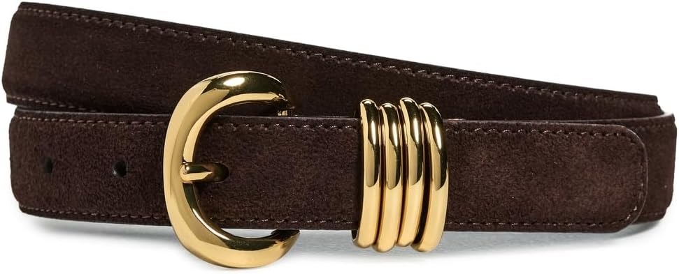 Madewell, Madewell Women&#039;s Suede Inez Belt, Coffee Bean, Brown, L
