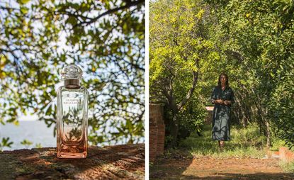 Hermes new fragrance, pictured alongside Christine Nagel in a secret garden, Venice