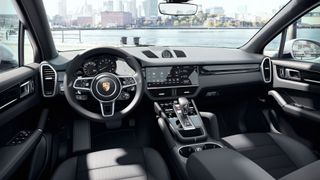 Porsche Cayenne e-hybrid interior, view from driver's seat