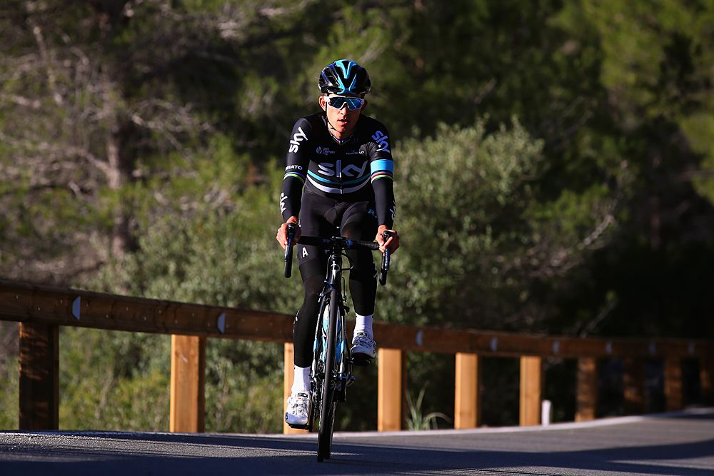 Michal Kwiatkowski (Team Sky) riding at camp in Mallorca