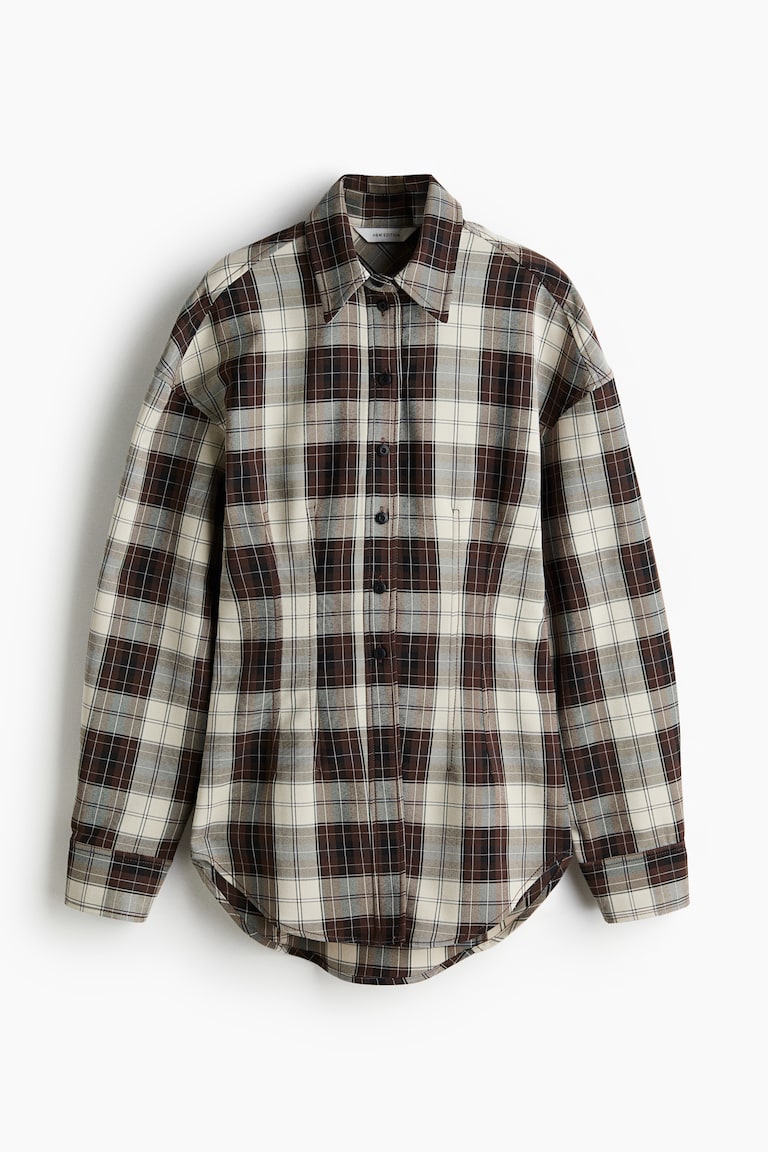 Defined-Waist Twill Shirt