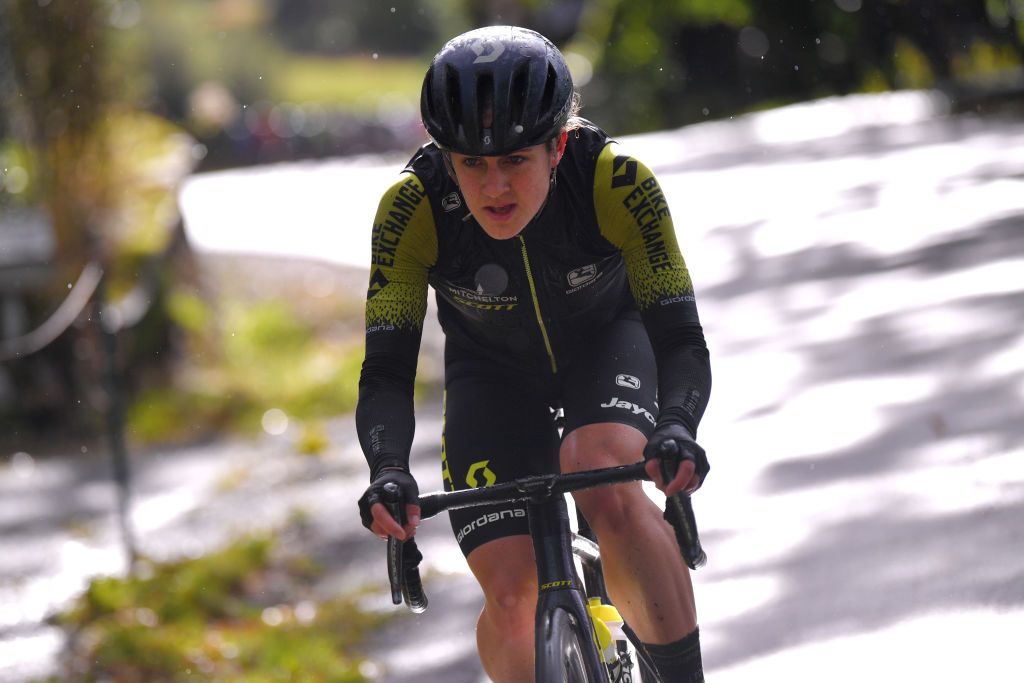 LIEGE BELGIUM OCTOBER 04 Grace Brown of Australia and Team Mitchelton Scott during the 4th Liege Bastogne Liege 2020 Women Elite a 135km race from Bastogne to Liege LBL LBLwomen classiquesardennes on October 04 2020 in Liege Belgium Photo by Luc ClaessenGetty Images