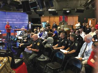 Before deploying drones in a market, Sinclair hosts a community outreach meeting with area first responders.