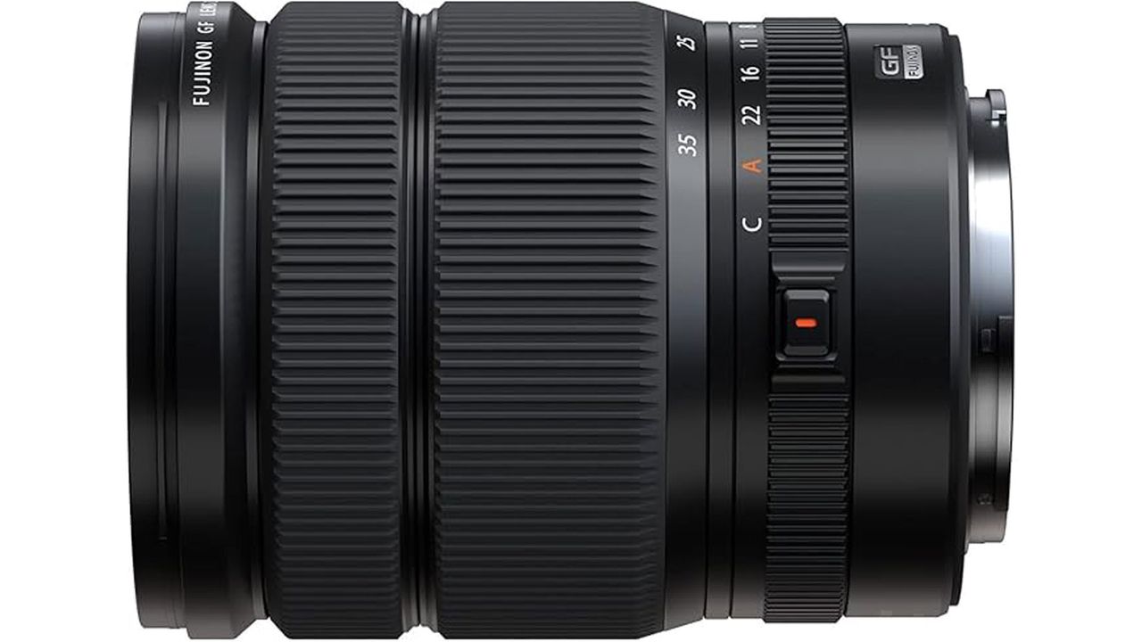 A side view of the Fujifilm GF 20-35mm f/4 R WR lens