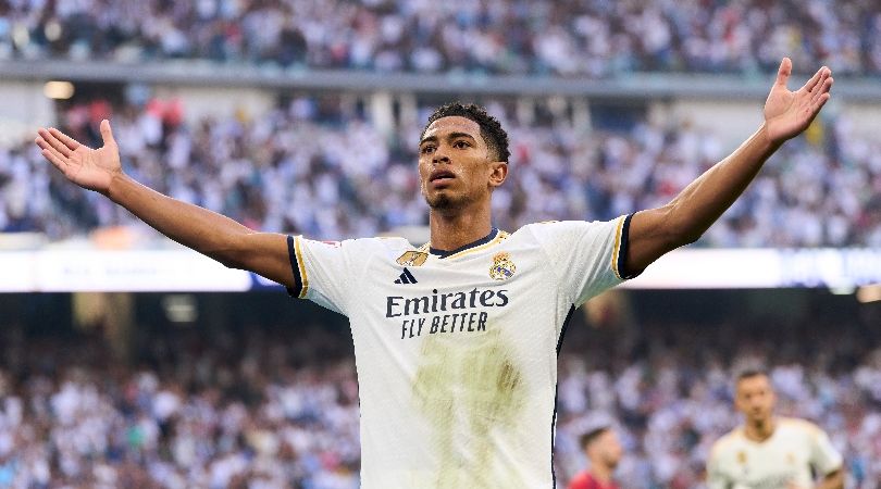 Who will be in the Champions League this season? Real Madrid&#039;s jude Bellingham celebrates after scoring against Osasuna in LaLiga in October 2023.