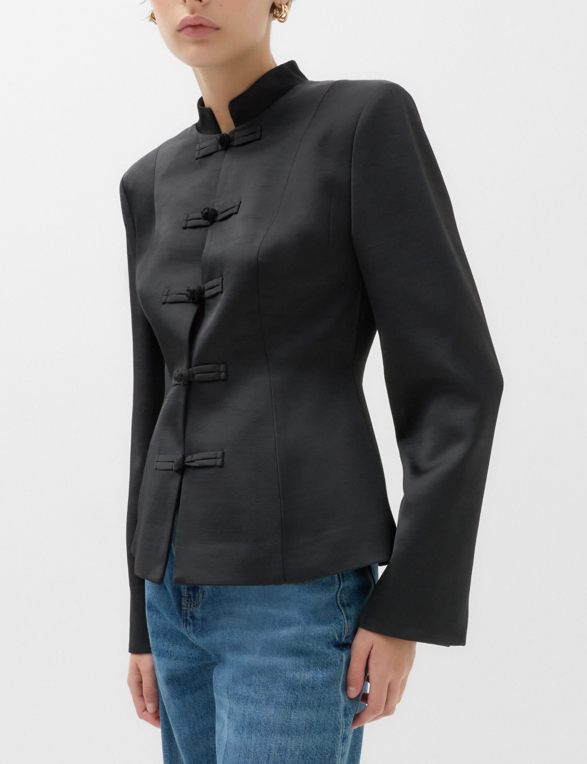 Satin Look Textured Blazer