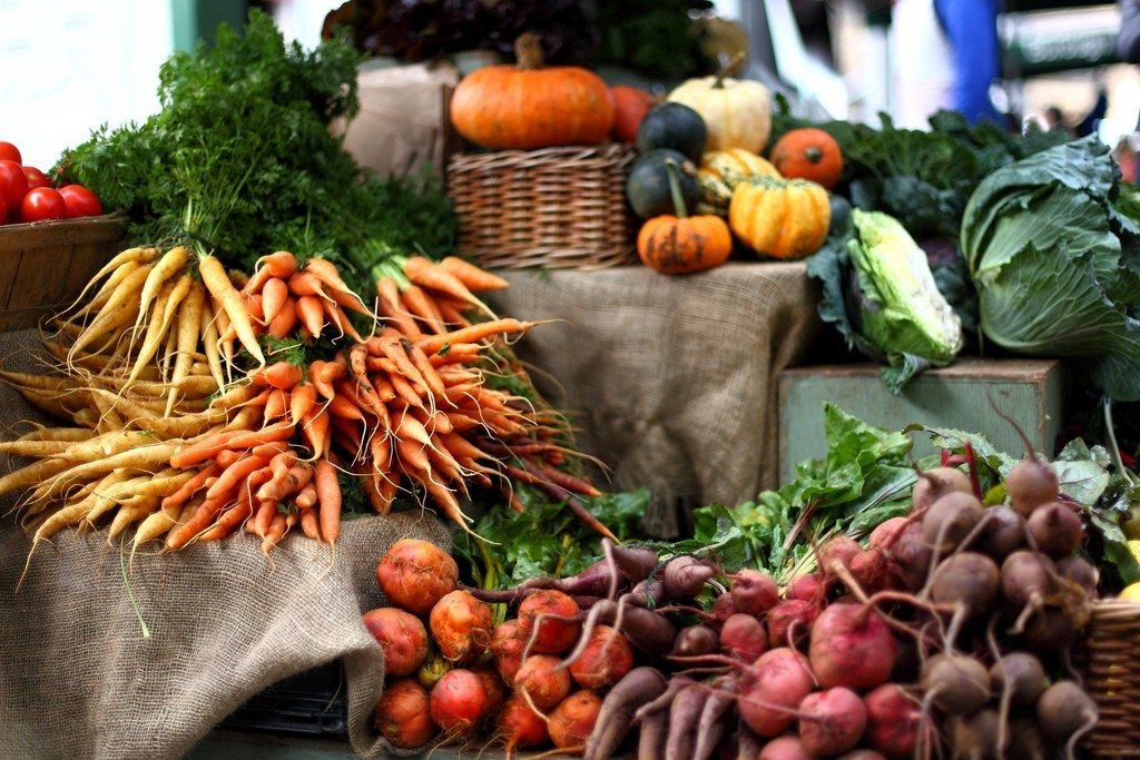 Market Full Of Vegetables And Fruits