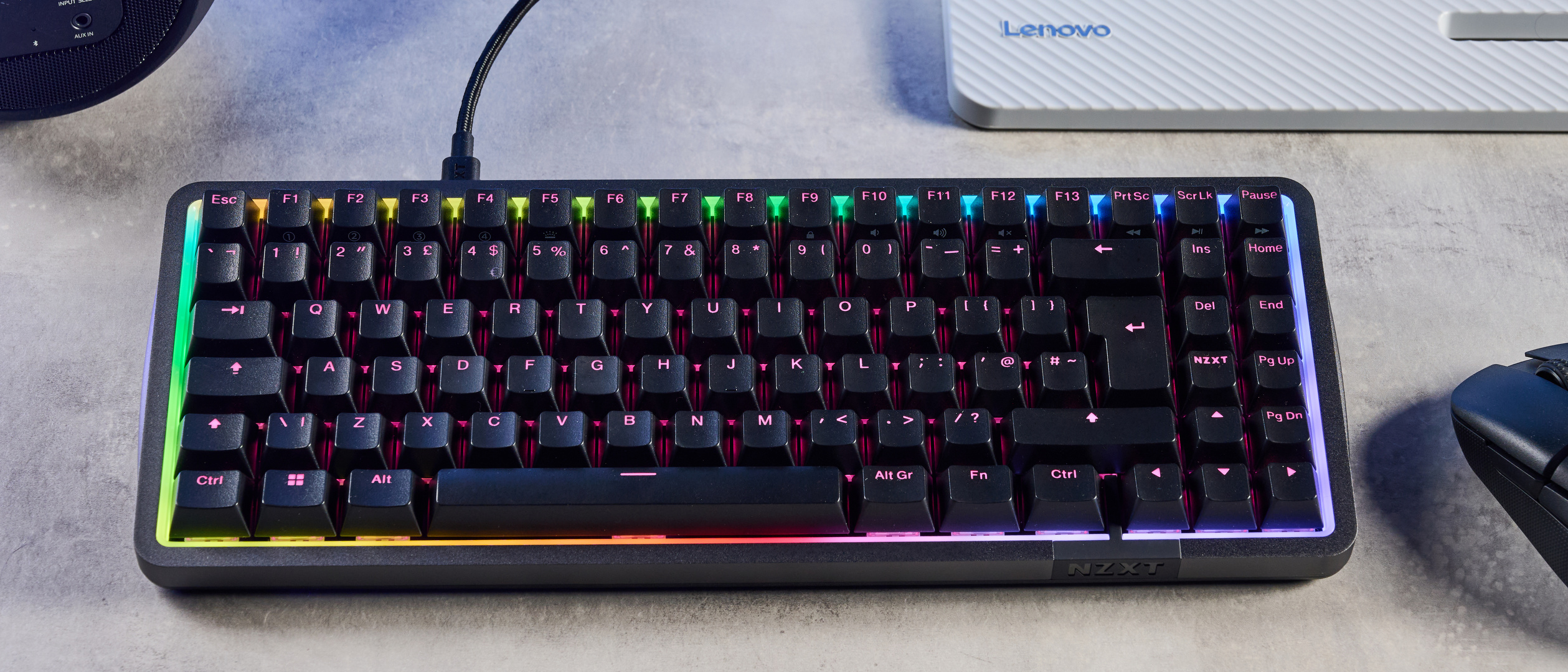 A black NZXT Function Elite MiniTKL Hall Effect keyboard