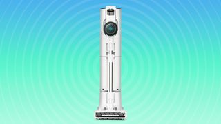 Kleva Krapof Auto Clean Slim Power Vac in white on a blue and green background