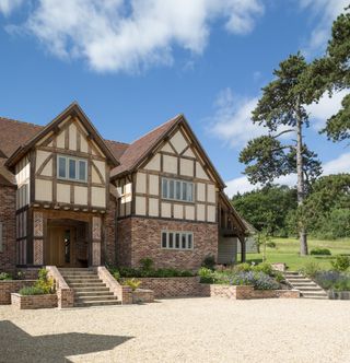 traditional manor house with landscaped front garden