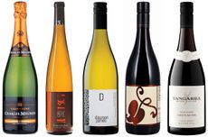 line up of 6 bottles