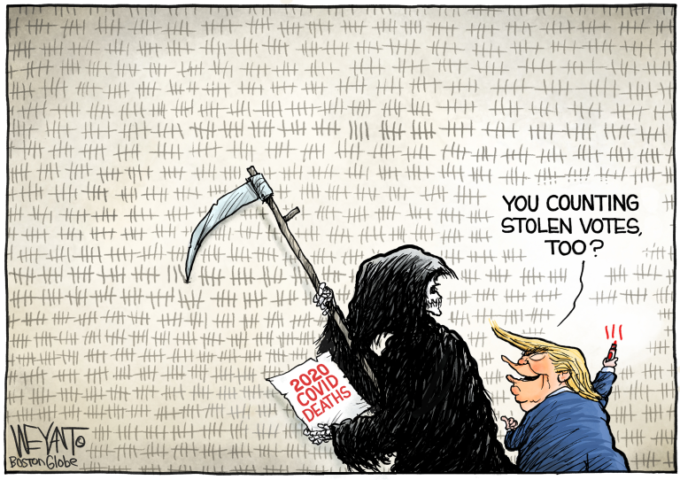 Political Cartoon U.S. Trump COVID deaths election&amp;amp;nbsp;