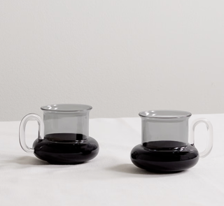 Bump set of two glass tea cups.