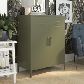 Return - Bradford 2 Door Metal Storage Cabinet, Olive